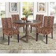 Belmont Home Woven Banana Leaf (Rattan/Wicker) Dining Chair in Honey/Dark Brown