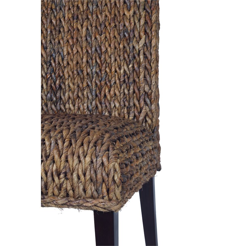 Belmont Home Woven Banana Leaf (Rattan/Wicker) Dining Chair in Honey/Dark Brown