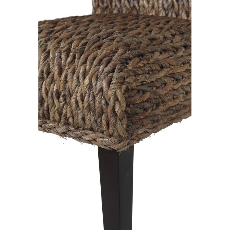 Belmont Home Woven Banana Leaf (Rattan/Wicker) Dining Chair in Honey/Dark Brown