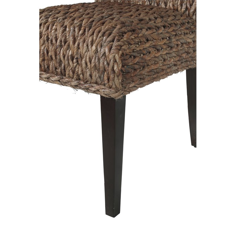 Belmont Home Woven Banana Leaf (Rattan/Wicker) Dining Chair in Honey/Dark Brown