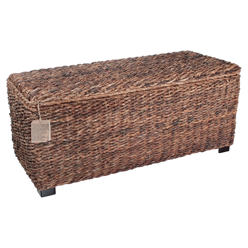 Belmont Home Caswell 42" Woven Banana Leaf Rattan Storage Trunk in