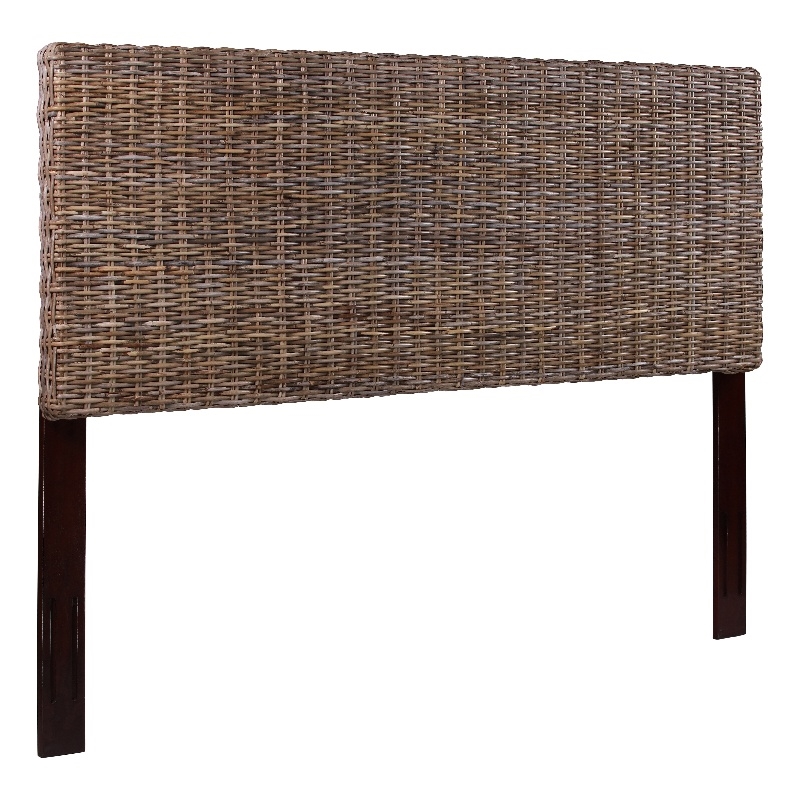 Belmont Home Archdale Coastal Rattan/Wood King Headboard in Gray