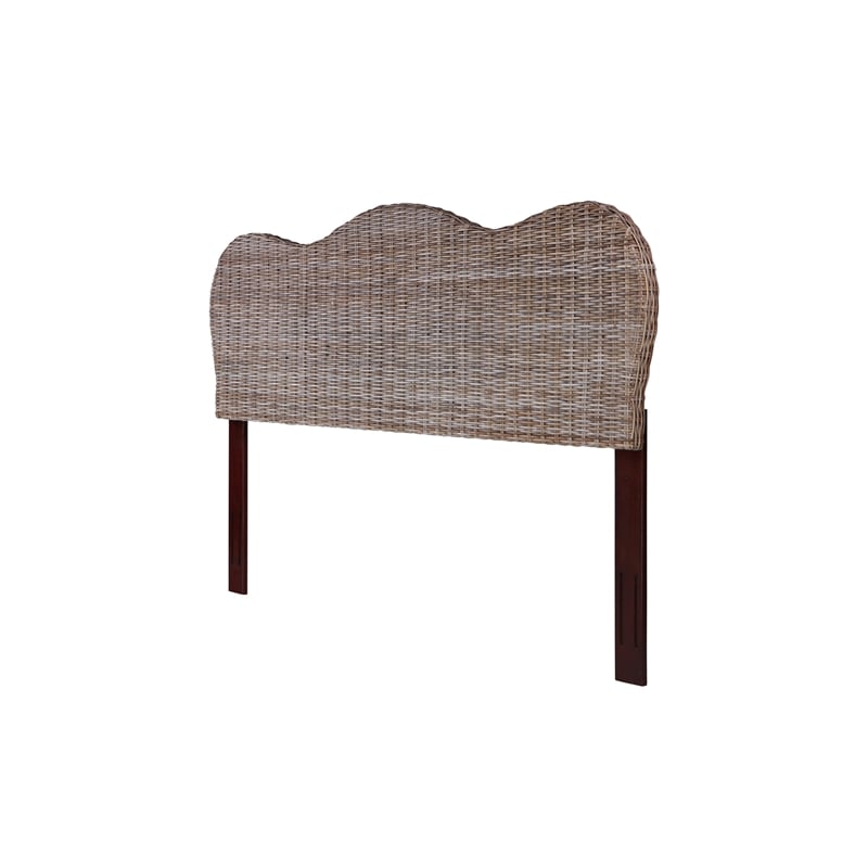 Belmont Home Laguna Coastal Rattan/Wood King Headboard in Gray