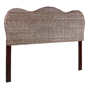 Belmont Home Laguna Coastal Rattan/Wood King Headboard in Gray