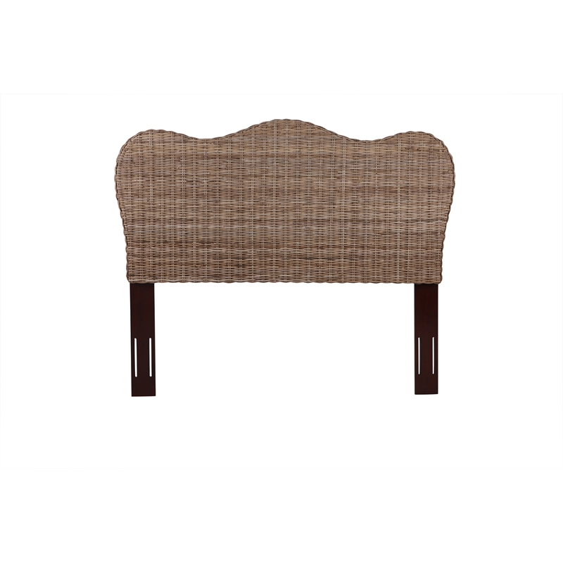 Belmont Home Laguna Coastal Rattan/Wood Queen Headboard in Gray