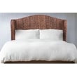 Belmont Home Capistrano Coastal Rattan/Wood Banana Leaf Queen Headboard in Brown