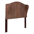 Belmont Home Capistrano Coastal Rattan/Wood Banana Leaf Queen Headboard in Brown