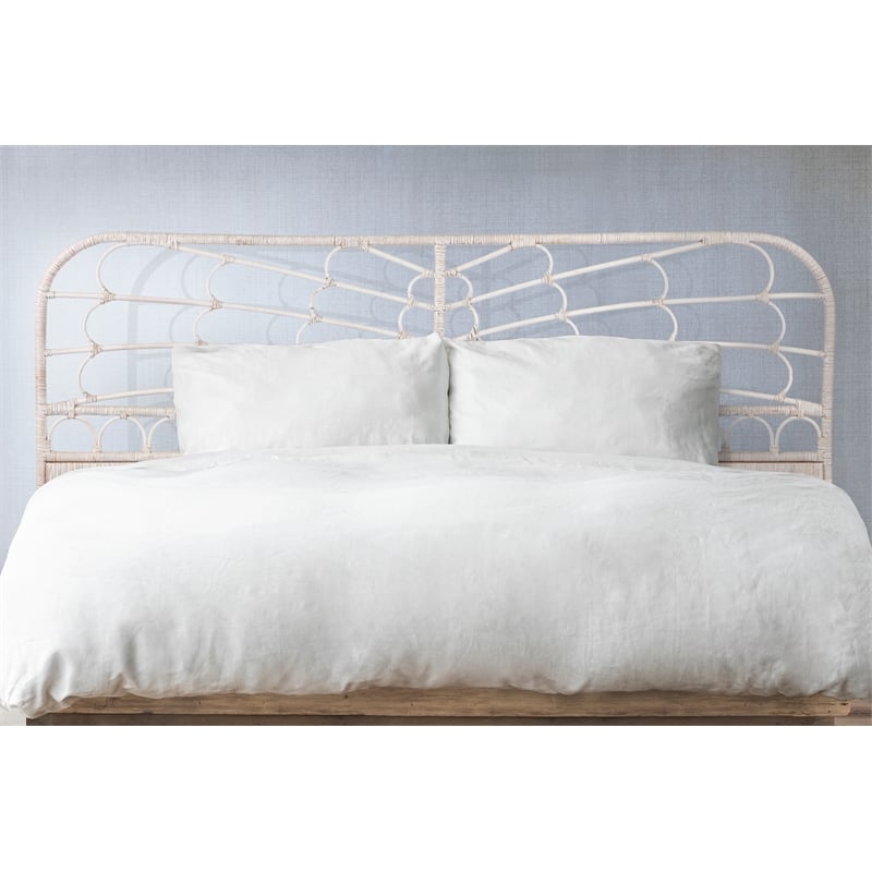 Belmont Home Capistrano Coastal Rattan/Wood King Headboard in Natural