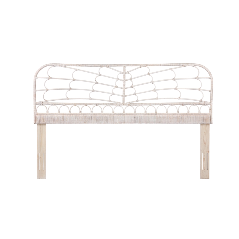 Belmont Home Capistrano Coastal Rattan/Wood King Headboard in Natural