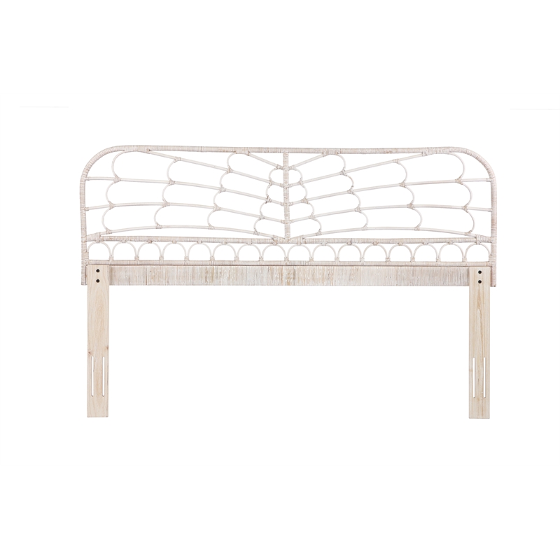 Belmont Home Capistrano Coastal Rattan/Wood King Headboard in Natural