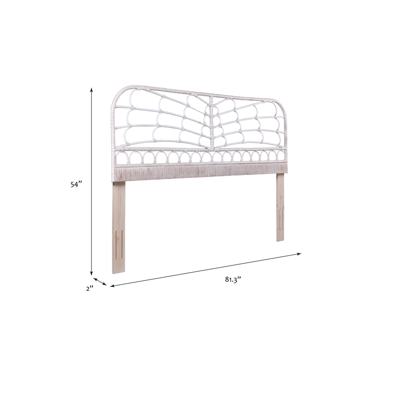 Belmont Home Capistrano Coastal Rattan/Wood King Headboard in Natural