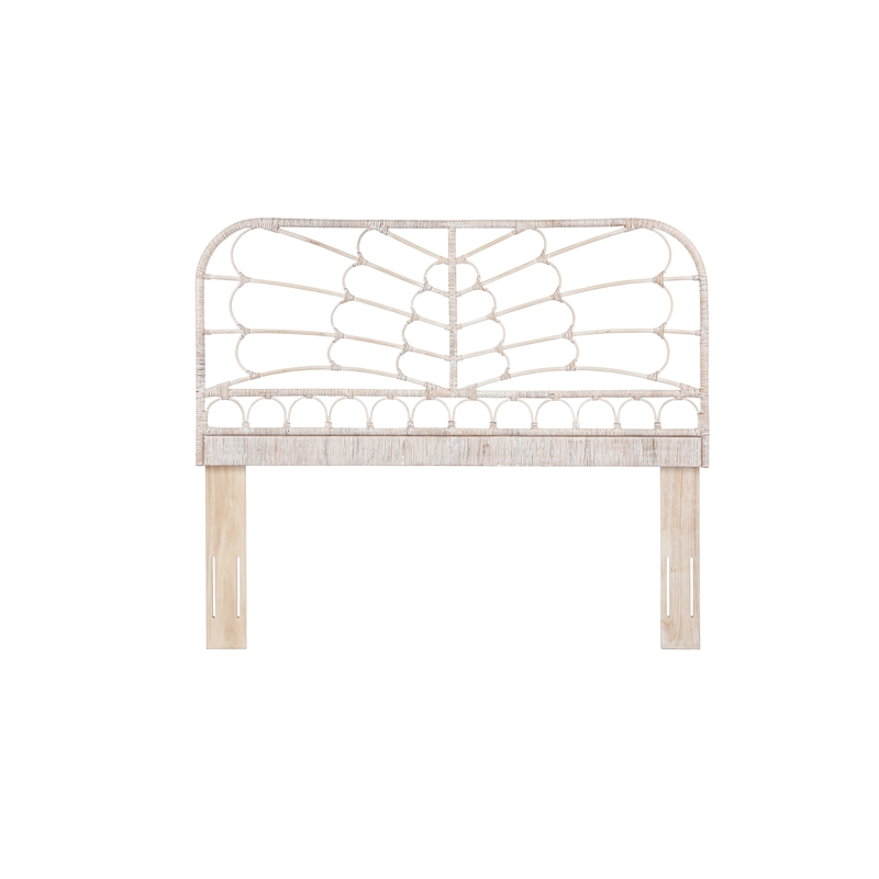 Belmont Home Capistrano Coastal Rattan/Wood Queen Headboard in Natural