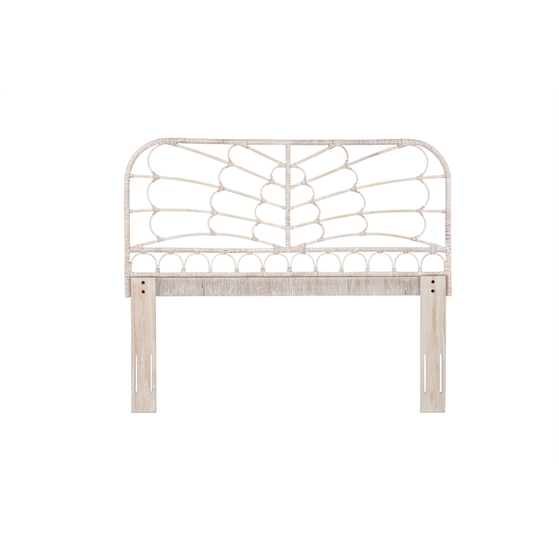 Belmont Home Capistrano Coastal Rattan/Wood Queen Headboard in Natural