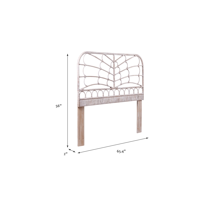 Belmont Home Capistrano Coastal Rattan/Wood Queen Headboard in Natural