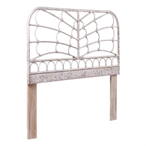 Belmont Home Capistrano Coastal Rattan/Wood Queen Headboard in Natural