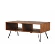 Belmont Home Brighton Solid Acacia Wood Foldable Coffee Table in Brown/Black