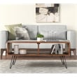 Belmont Home Brighton Solid Acacia Wood Foldable Coffee Table in Brown/Black