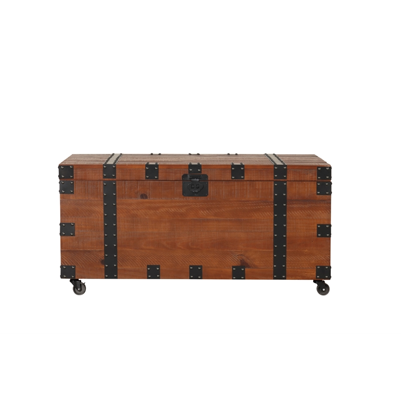 Belmont Home Brighton Natural Reclaimed Wood Trunk Table in Brown/Black