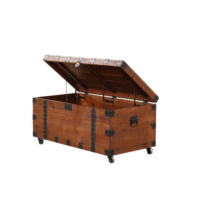 Belmont Home Brighton Natural Reclaimed Wood Trunk Table in Brown/Black