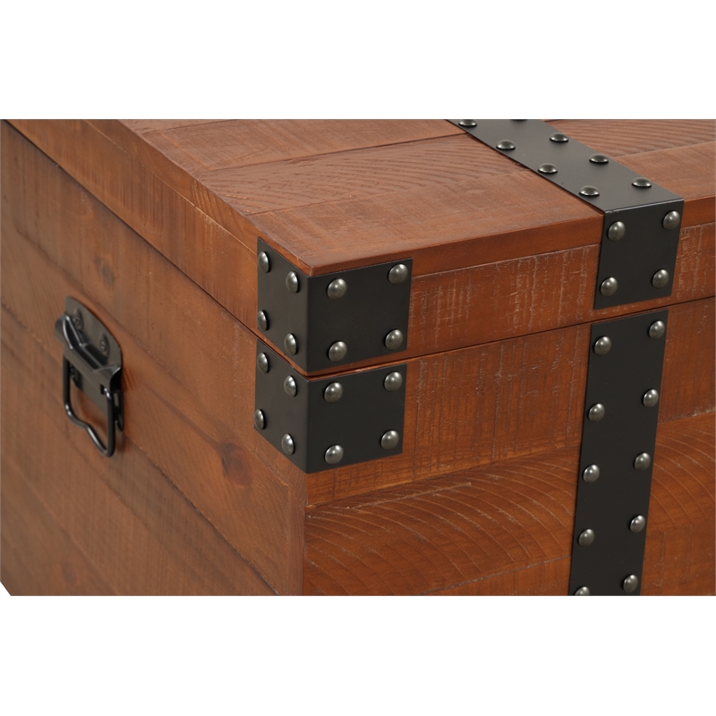 Belmont Home Brighton Natural Reclaimed Wood Trunk Table in Brown/Black