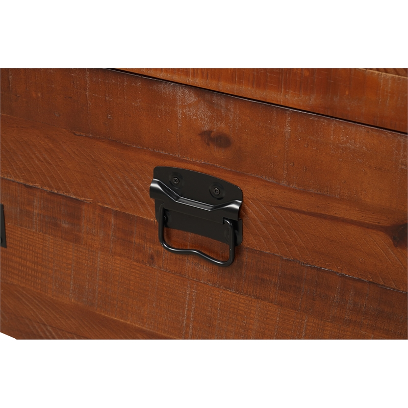 Belmont Home Brighton Natural Reclaimed Wood Trunk Table in Brown/Black