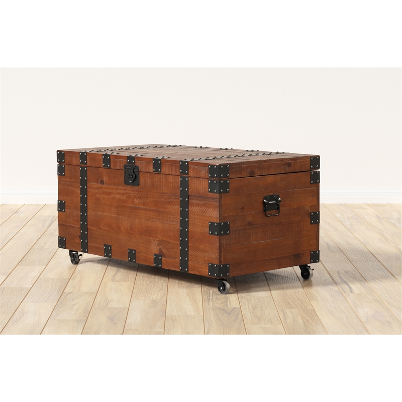 Belmont Home Brighton Natural Reclaimed Wood Trunk Table in Brown/Black