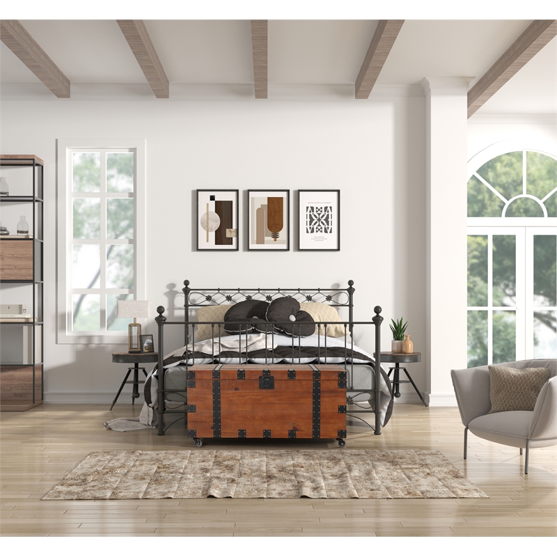 Belmont Home Brighton Natural Reclaimed Wood Trunk Table in Brown/Black