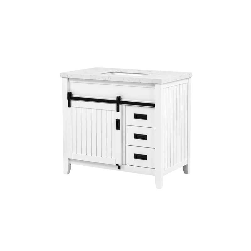 Hanford 37'' Stone Top Bathroom Vanity (7509VB37 + 7722VT37)