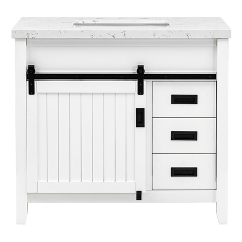 Hanford 37'' Stone Top Bathroom Vanity (7509VB37 + 7722VT37)