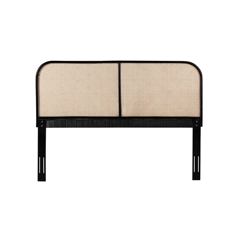 East Indie Cane and Teak Headboard