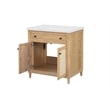 31''Cane Paneled Bathroom Vanity with Engineered Stone Top