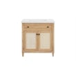 31''Cane Paneled Bathroom Vanity with Engineered Stone Top