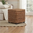 Crawford & Burke Woven Banana Leaf Storage Trunk with Lift-Top in Brown