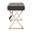 Andrea Desk with Power- Black Top and Matte Gold Legs K/D