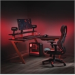 Avatar Battlestation L-Shape Game Desk with Carbon Top and Matte Red Legs