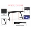 Beta Battlestation Game Desk with Black Carbon Top and Matte Blue Metal Legs