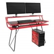 Glitch Red Battlestation Gaming Desk Metal Legs by OSP Home Furnishings