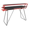 Glitch Red Battlestation Gaming Desk Metal Legs by OSP Home Furnishings