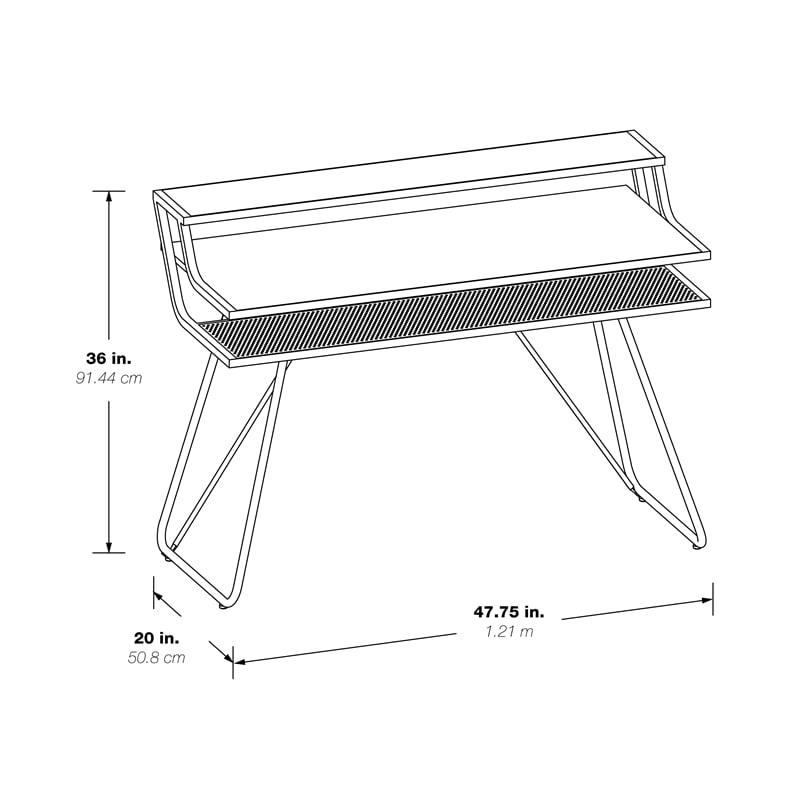 Glitch Red Battlestation Gaming Desk Metal Legs by OSP Home Furnishings