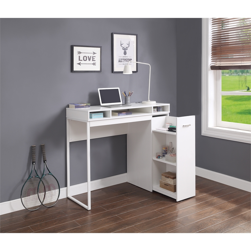 Ravel 47 Wide Desk with Storage in White Finish KD Cymax Business