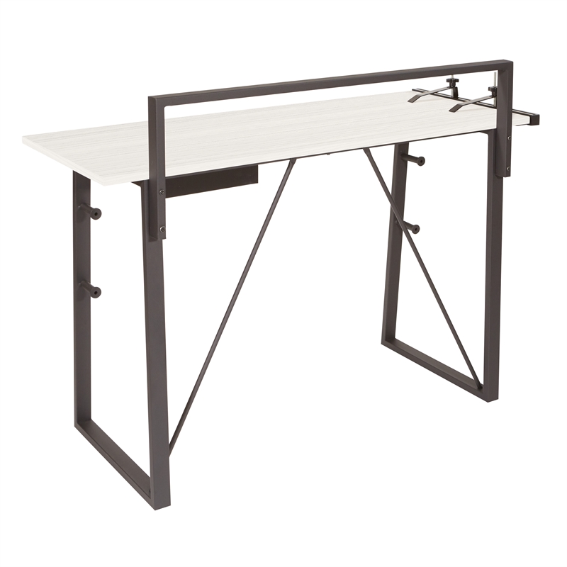 Tinker Desk in Light Gray Finish with Metal Legs by OSP Home Furnishings