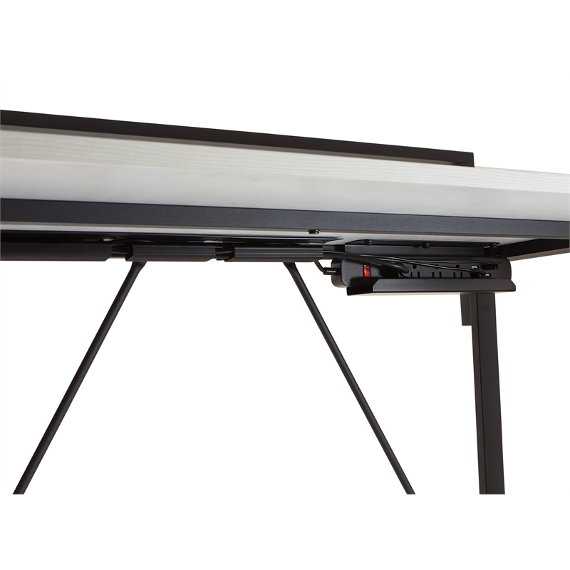 Tinker Desk in Light Gray Finish with Metal Legs by OSP Home Furnishings