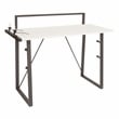 Tinker Desk in Light Gray Finish with Metal Legs by OSP Home Furnishings