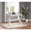 Barton Writing Desk in White Wash finish Engineered Wood