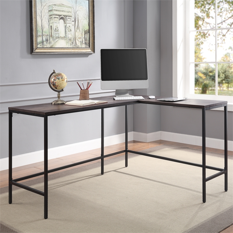 Contempo L-shaped Desk in Ozark Ash Brown finish