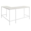 Contempo L-shaped Desk in Campanula White Finish with Metal Steel Frame