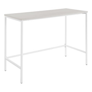 Contempo 42&quot Desk in Campanula White Finish with Metal Steel Legs