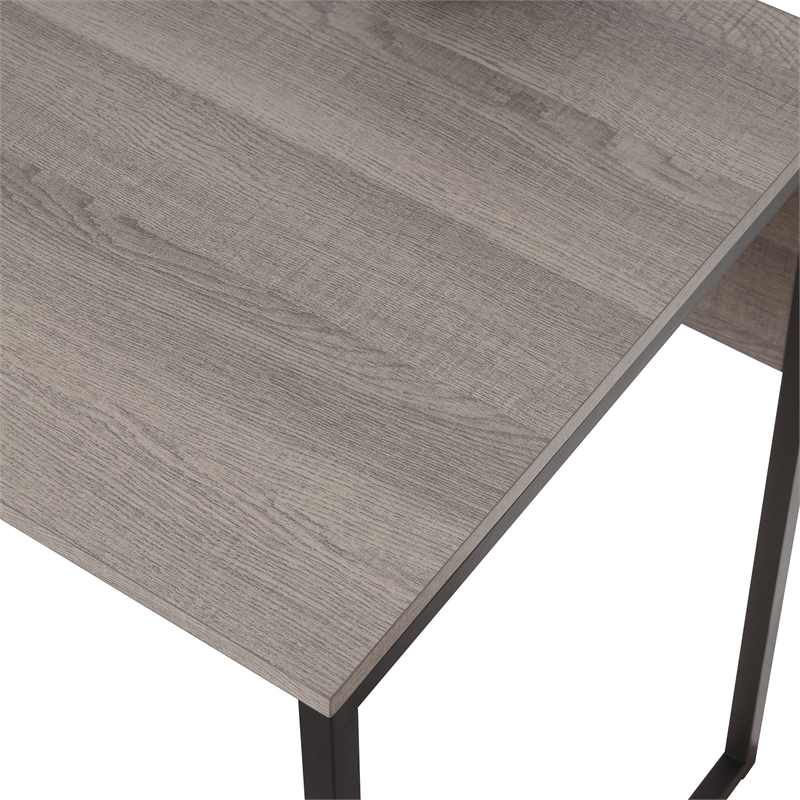 Hagney Lane L-Shape Desk in Farm Oak Gray Finish
