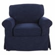 OSP Home Furnishings Ashton Chair with Navy Blue Fabric Slip Cover