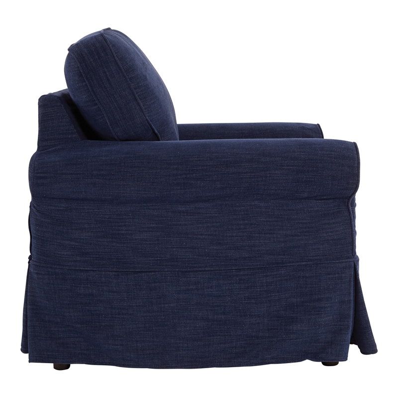 OSP Home Furnishings Ashton Chair with Navy Blue Fabric Slip Cover